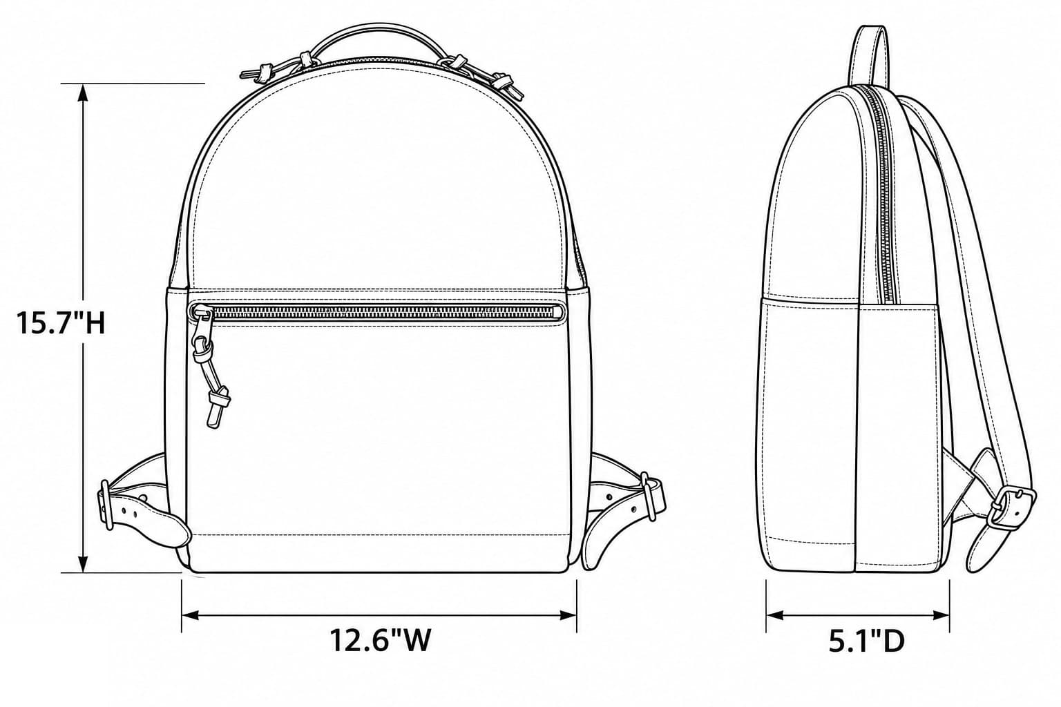 backpack size and dimensions
