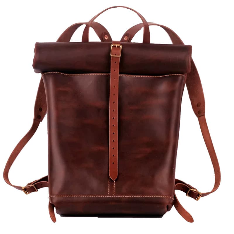 Leather Roll-Top Backpack - Brown Chromexcel