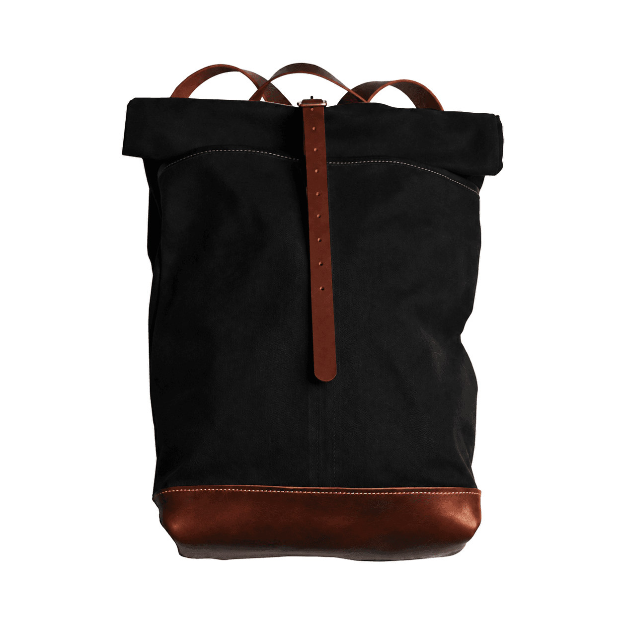 Waxed Canvas Roll-Top Backpack - Black Canvas