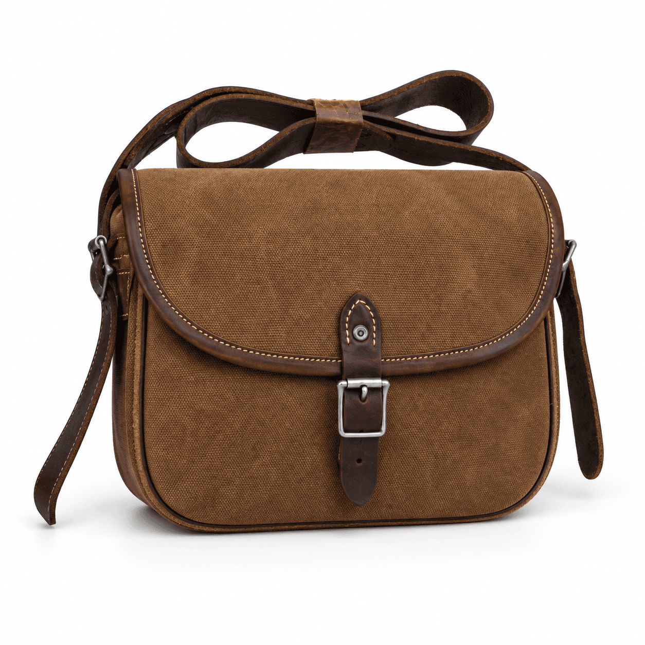 Waxed Canvas Messenger Bag - Brown Canvas