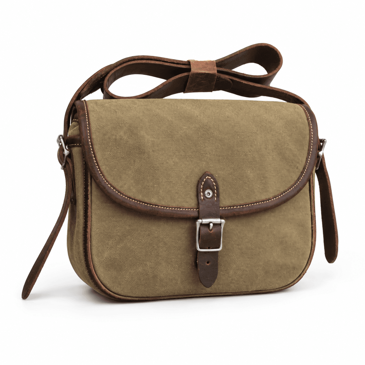 Waxed Canvas Messenger Bag - Khaki Canvas