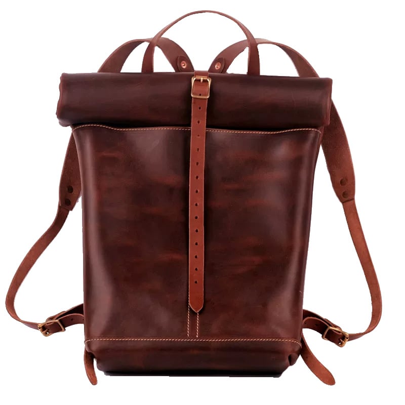 Leather Roll-Top Backpack - Brown Chromexcel