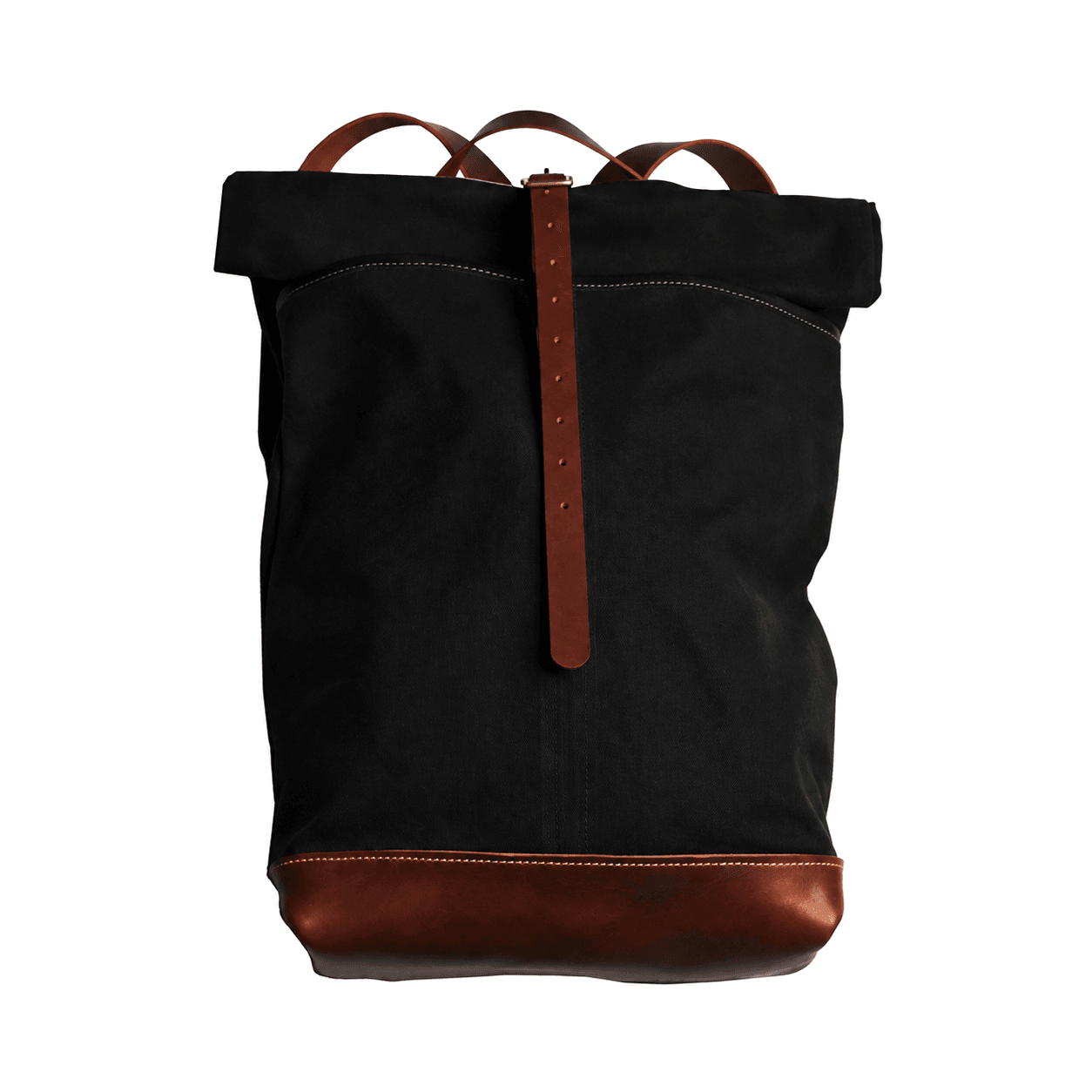 Waxed Canvas Roll-Top Backpack - Black Canvas