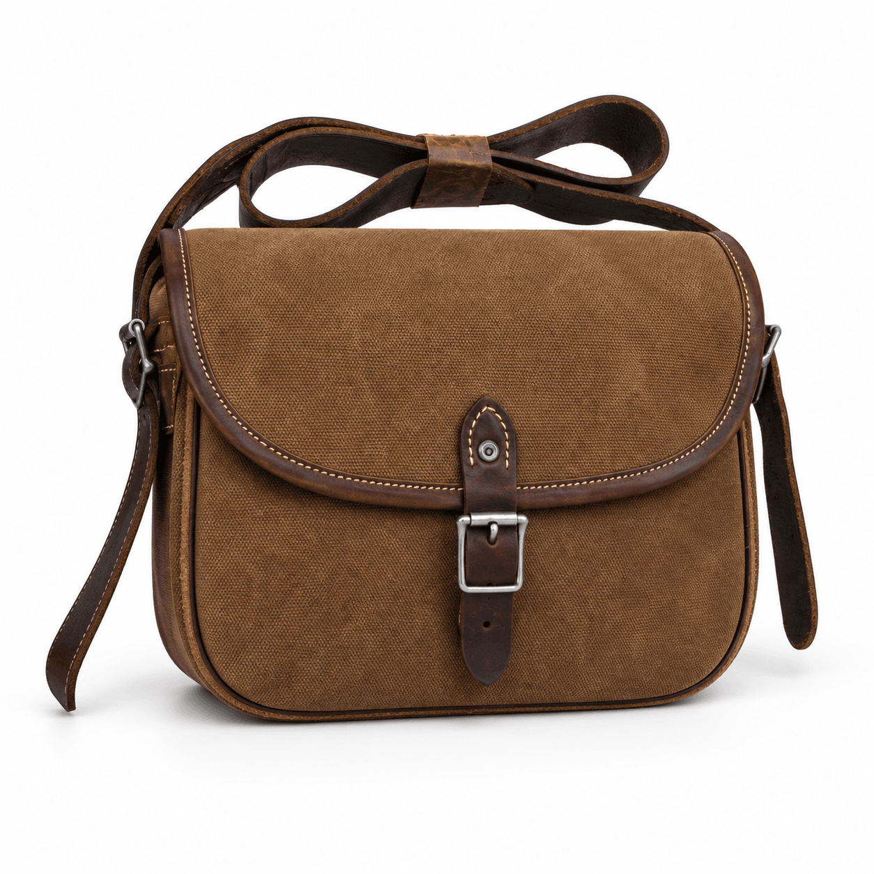 Waxed Canvas Messenger Bag - Brown Canvas