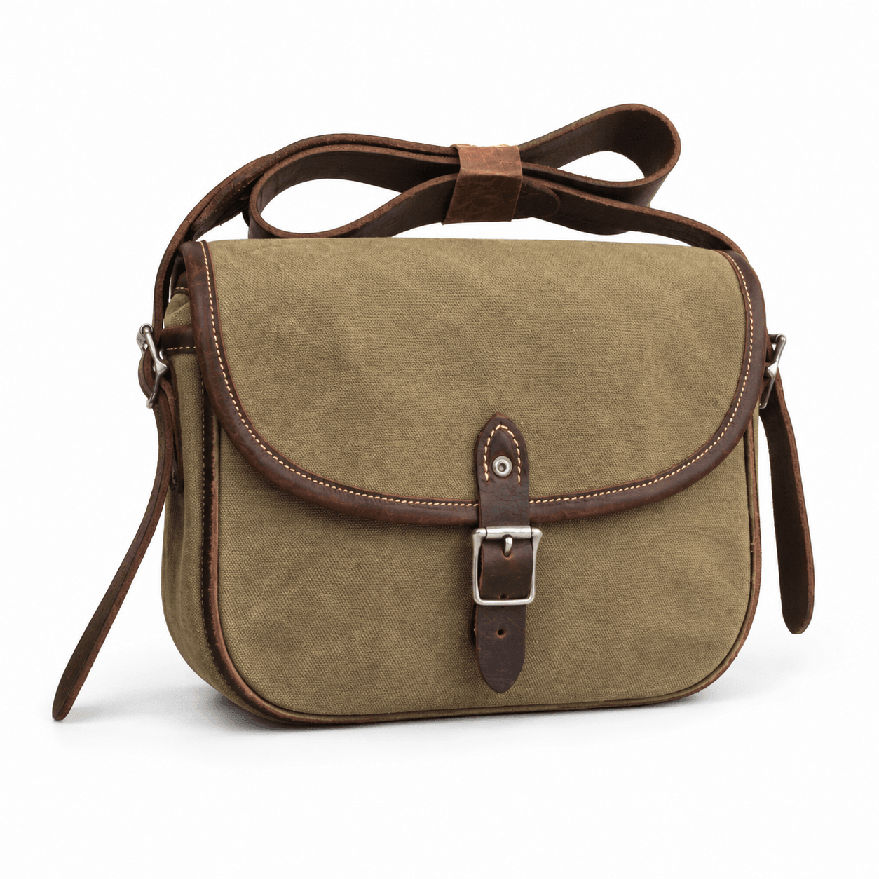 Waxed Canvas Messenger Bag - Khaki Canvas
