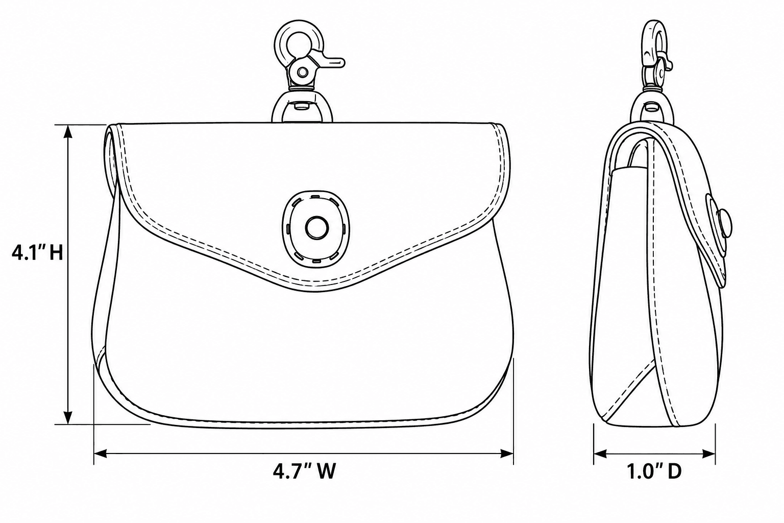 Waxed Canvas Pouch size and dimensions