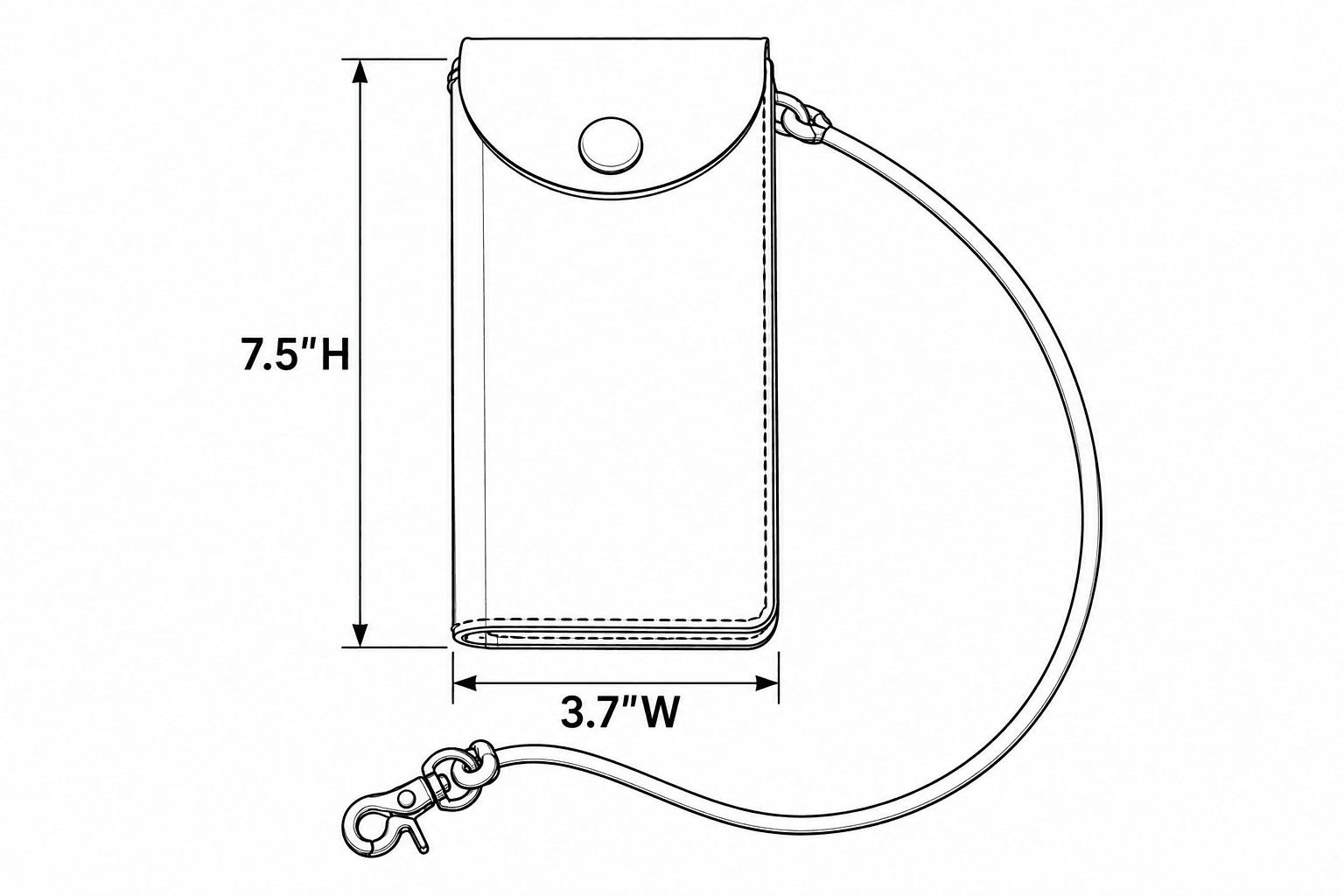 Leather Trucker Walle size and dimensions