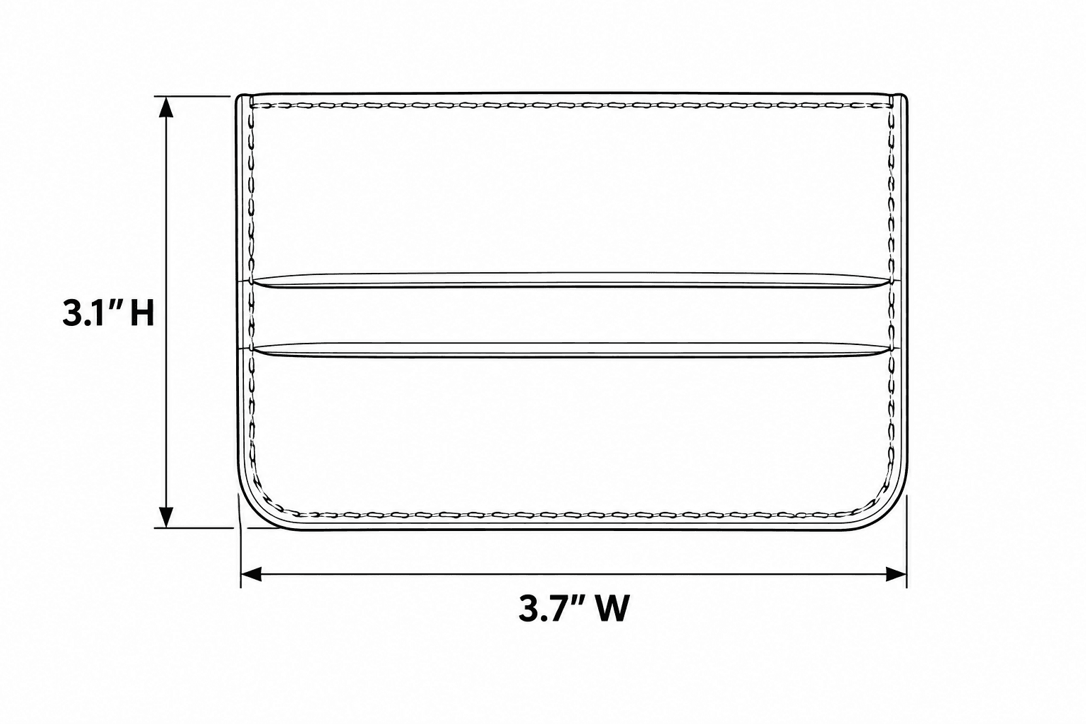 Leather Card Case size and dimensions
