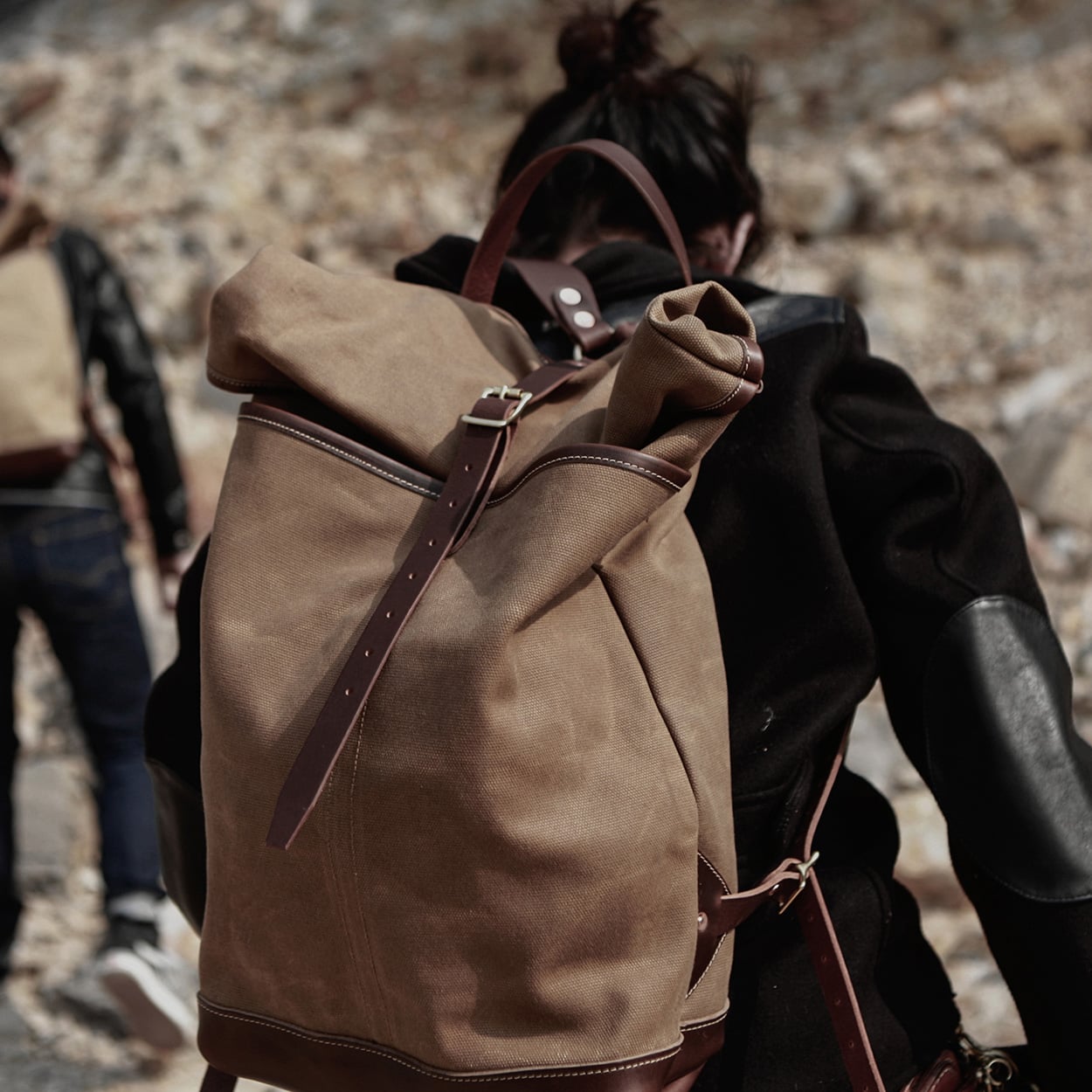 Waxed Canvas Roll-Top Backpack main product image